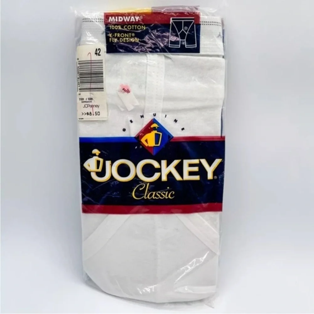 Vintage‎ 1996 Jockey Classic Midway 100% Cotton Front Fly Design Size 42